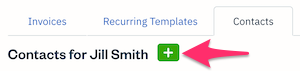 Plus button next inside contacts sub-tab for specific client.